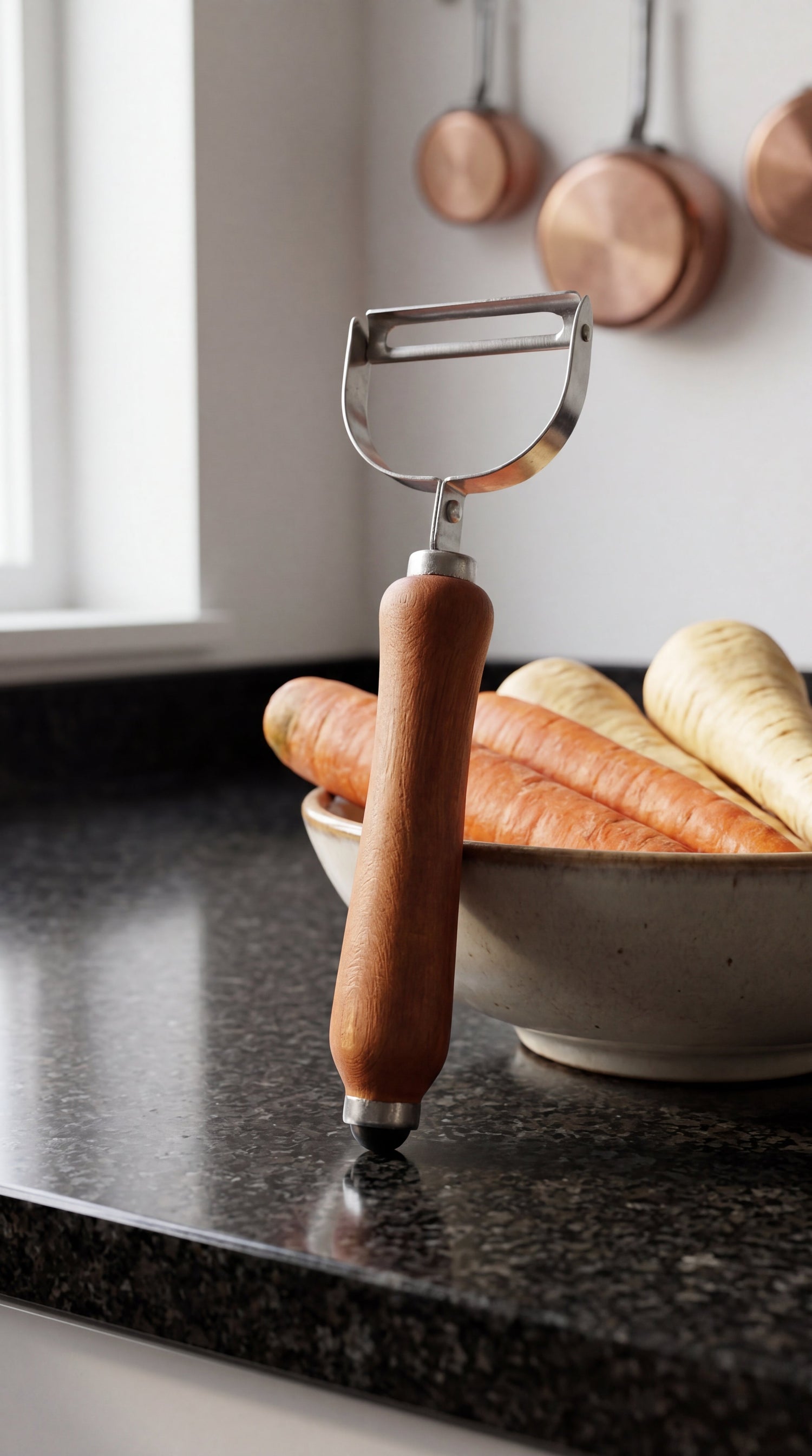 Premium Wooden Handle Y-Peeler – Stainless Steel Blade for Effortless Peeling