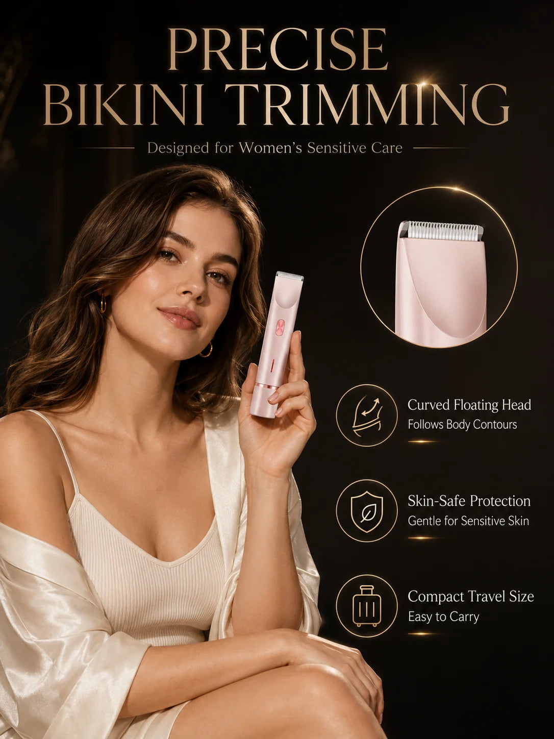 Women Electric Shaver Double Head Female Razor Body Hair Remover Epilator Leg Underarm Bikini Trimmer Rechargeable Portable