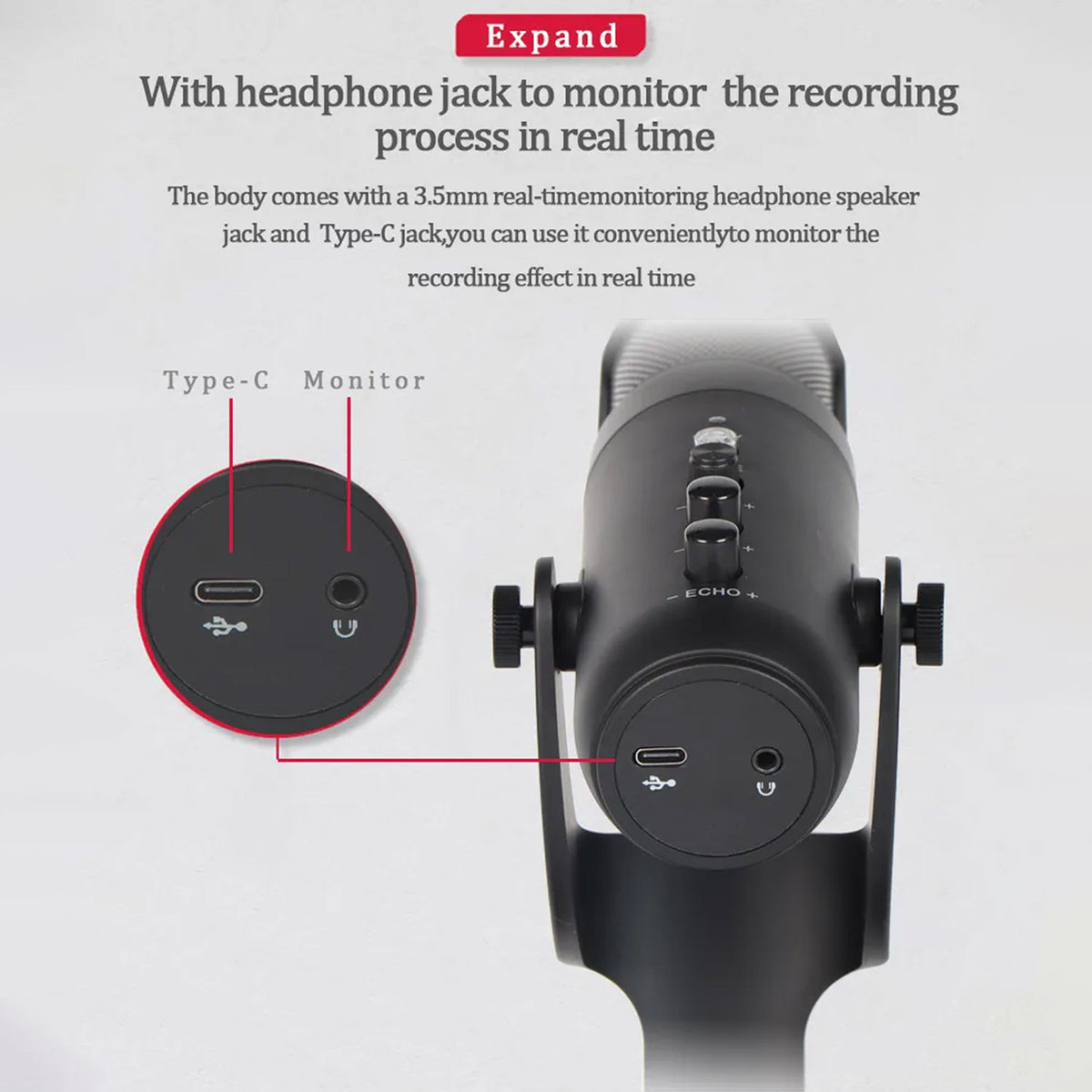 Jmary Mc-pw9 Rgb Professional Usb Microphone For Podcasting With Noise Reduction