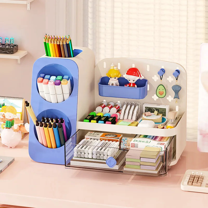 Angled Desktop Stationery Organizer Drawer Pen Slots