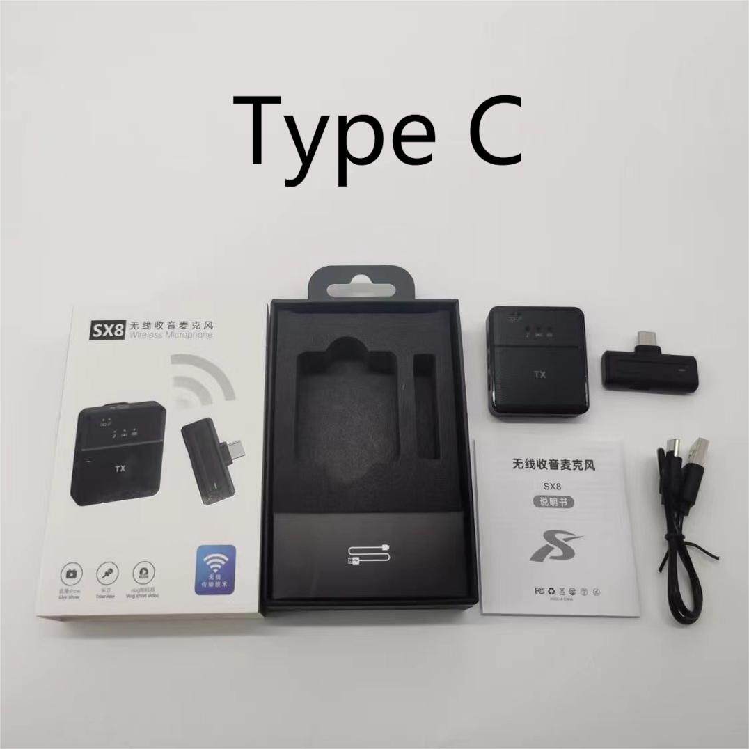 Sx8 Type-c Single Professional Lavalier Wireless Microphone For Interview, Vlog, Live Mic Noise Reduction