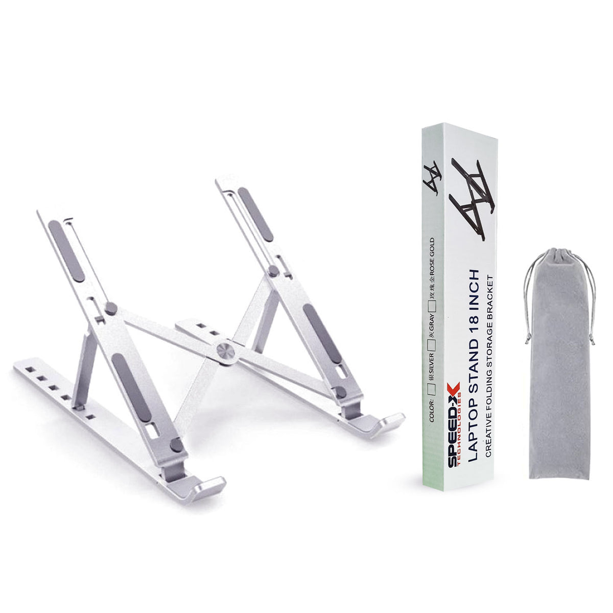 Speedx 18 Inch Laptop Stand Creative Folding Storage Bracket Silver