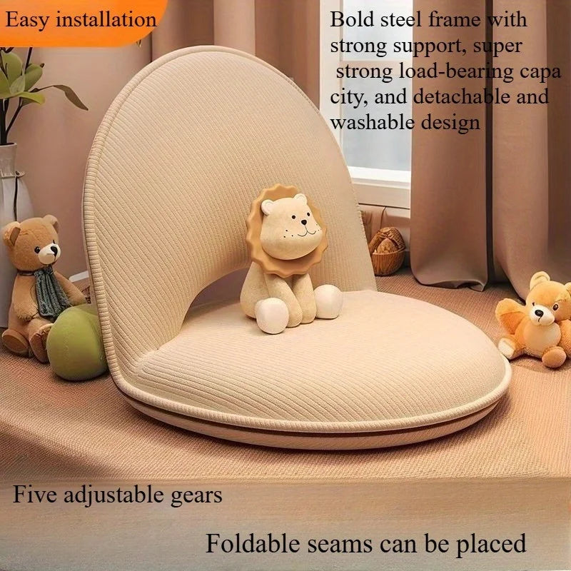 Foldable Backrest Tatami Lounger for Sitting Sleeping, Small Space Bed for Bay Window Guest, Convertible Floor Cushion Chair