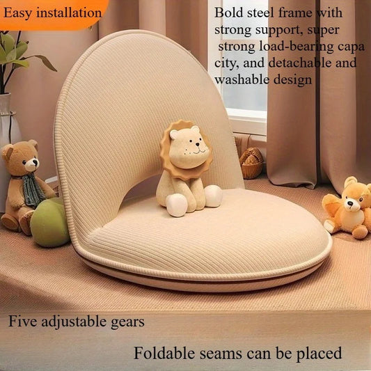 Foldable Backrest Tatami Lounger for Sitting Sleeping, Small Space Bed for Bay Window Guest, Convertible Floor Cushion Chair
