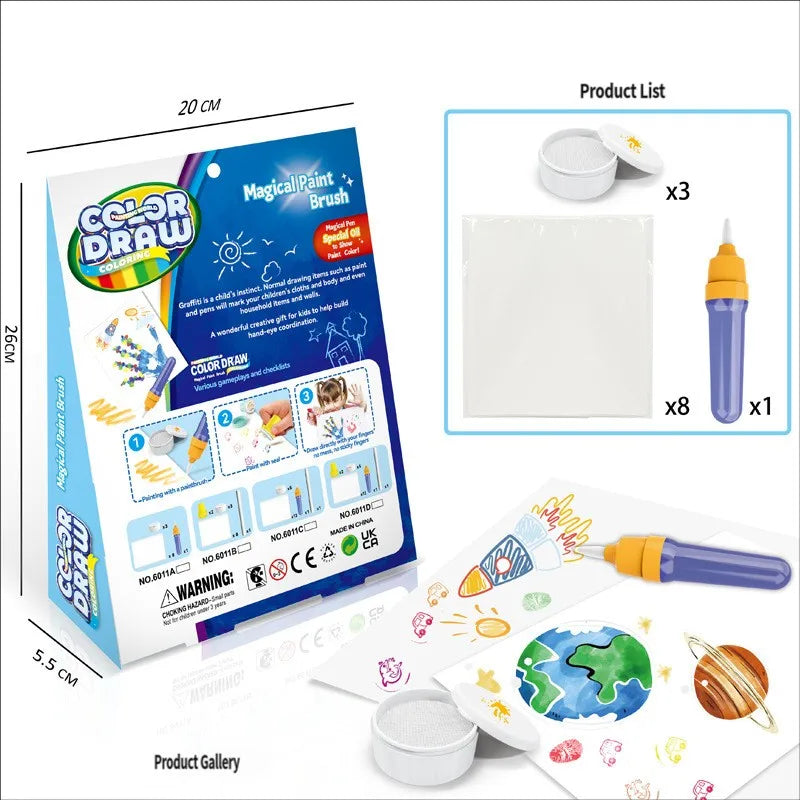 Phantom Magic Brush Children's Educational Display Color Drawing Graffiti Crow Seal Set Kids Early Learning Magical Drawing Toy