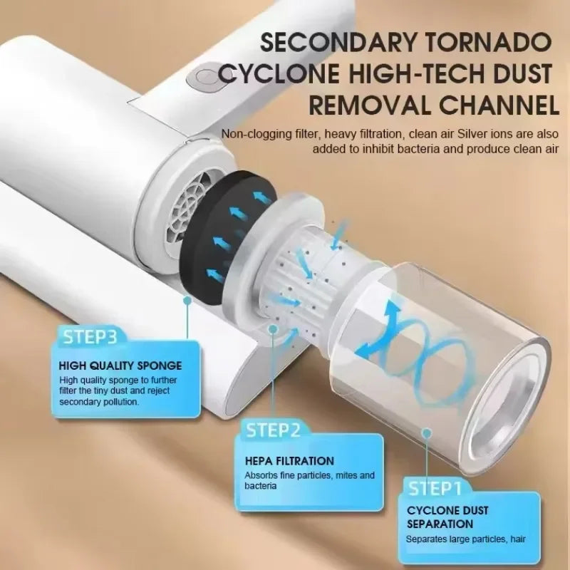 Household Mattress Vacuum Cleaner Electric Mite Removal Cordless Handheld Vacuum Uv Sterilization Bed Remover Mite Remover