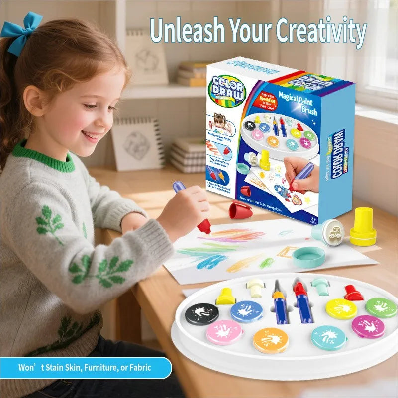 Phantom Magic Brush Children's Educational Display Color Drawing Graffiti Crow Seal Set Kids Early Learning Magical Drawing Toy