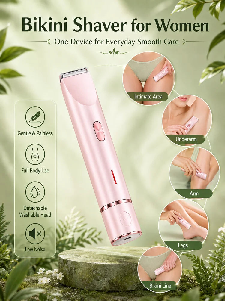 Women Electric Shaver Double Head Female Razor Body Hair Remover Epilator Leg Underarm Bikini Trimmer Rechargeable Portable