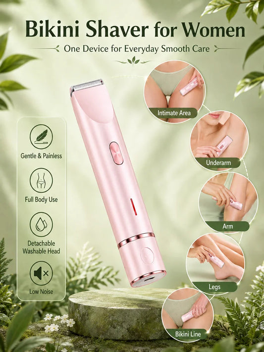 Women Electric Shaver Double Head Female Razor Body Hair Remover Epilator Leg Underarm Bikini Trimmer Rechargeable Portable
