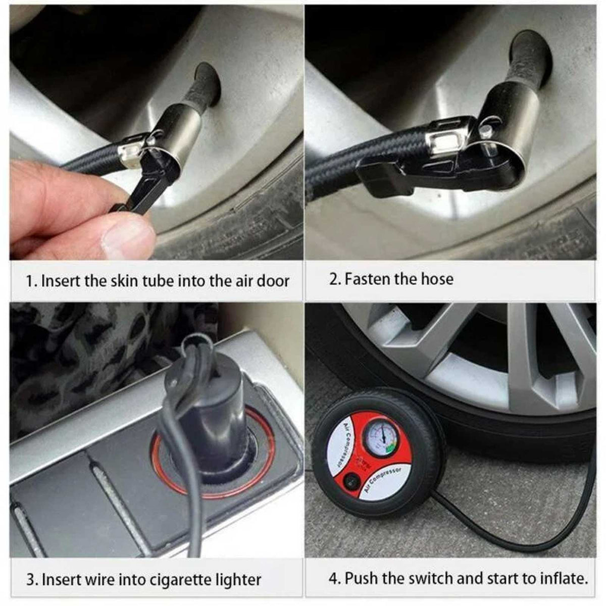Car Maintenance & Repair Tool Portable Tire Inflator Air Compressor Pump Compact Mini Car Inflator For Home And Vehicle Use