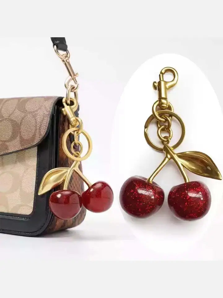 Cherry Bag Charm, Stylish Accessory for Handbags, Perfect Gift Idea, Unique Design, Enhance Your, Ideal for Daily Use
