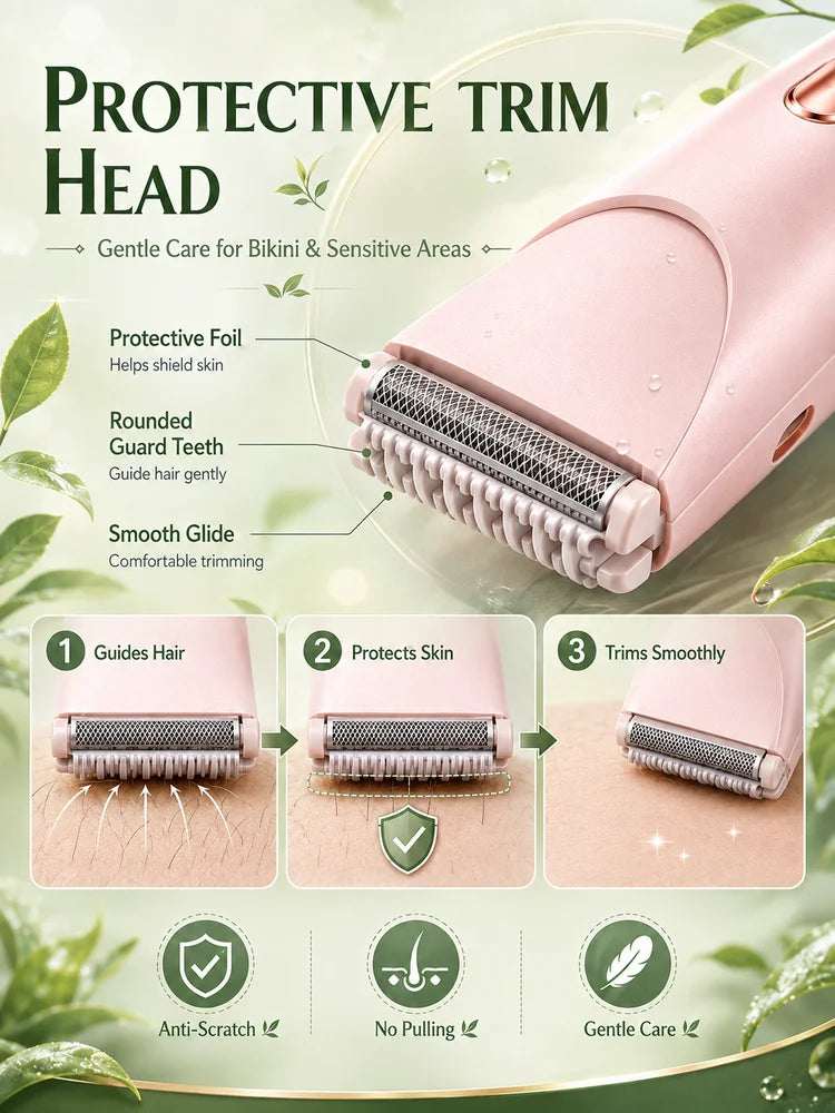 Women Electric Shaver Double Head Female Razor Body Hair Remover Epilator Leg Underarm Bikini Trimmer Rechargeable Portable