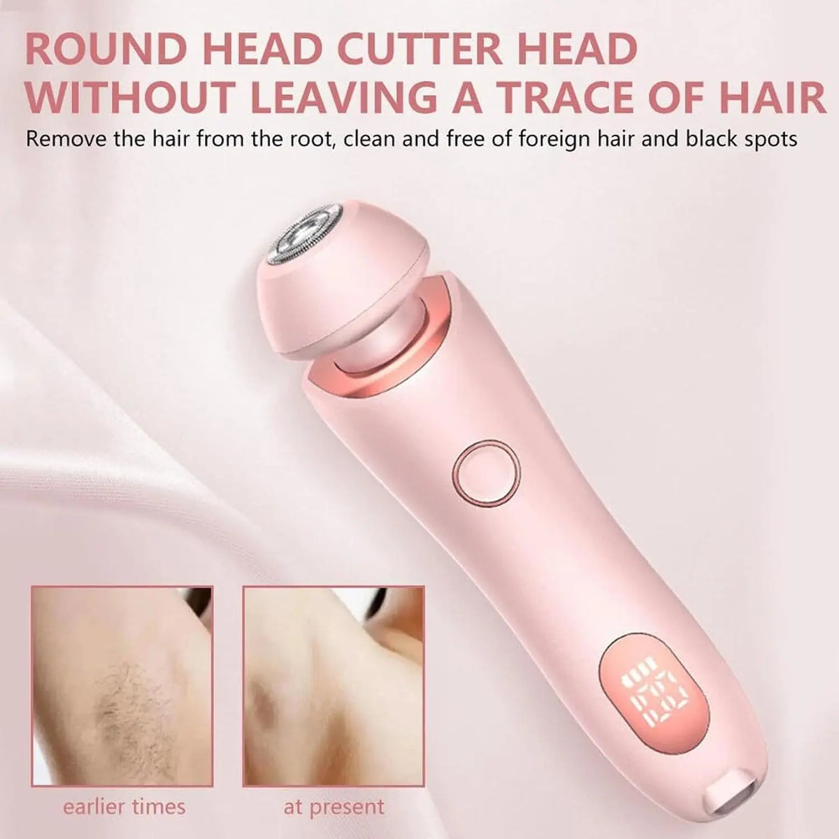 2 in 1 Women Electric Shaver Dual Head Bikini Trimmer Painless Body Hair Razor and Facial Hair Remover for Underarm Leg Face