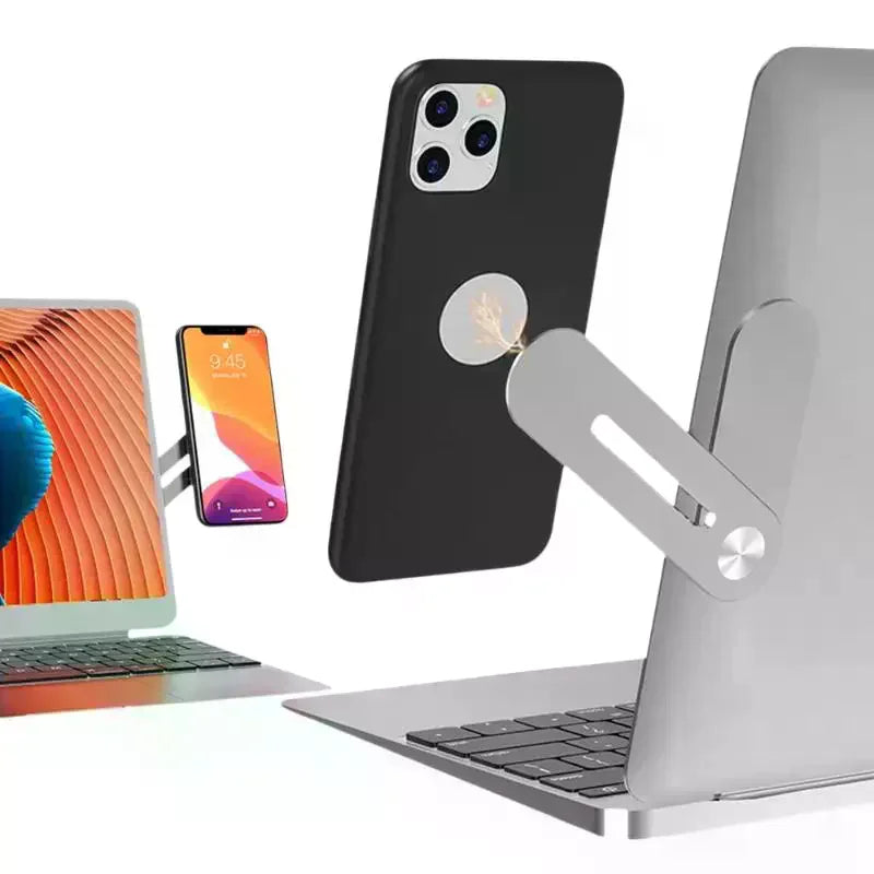 Laptop Side Phone Holder Mount Magnetic Adjustable Phone Stand Folding Monitor Expansion Phone Holder