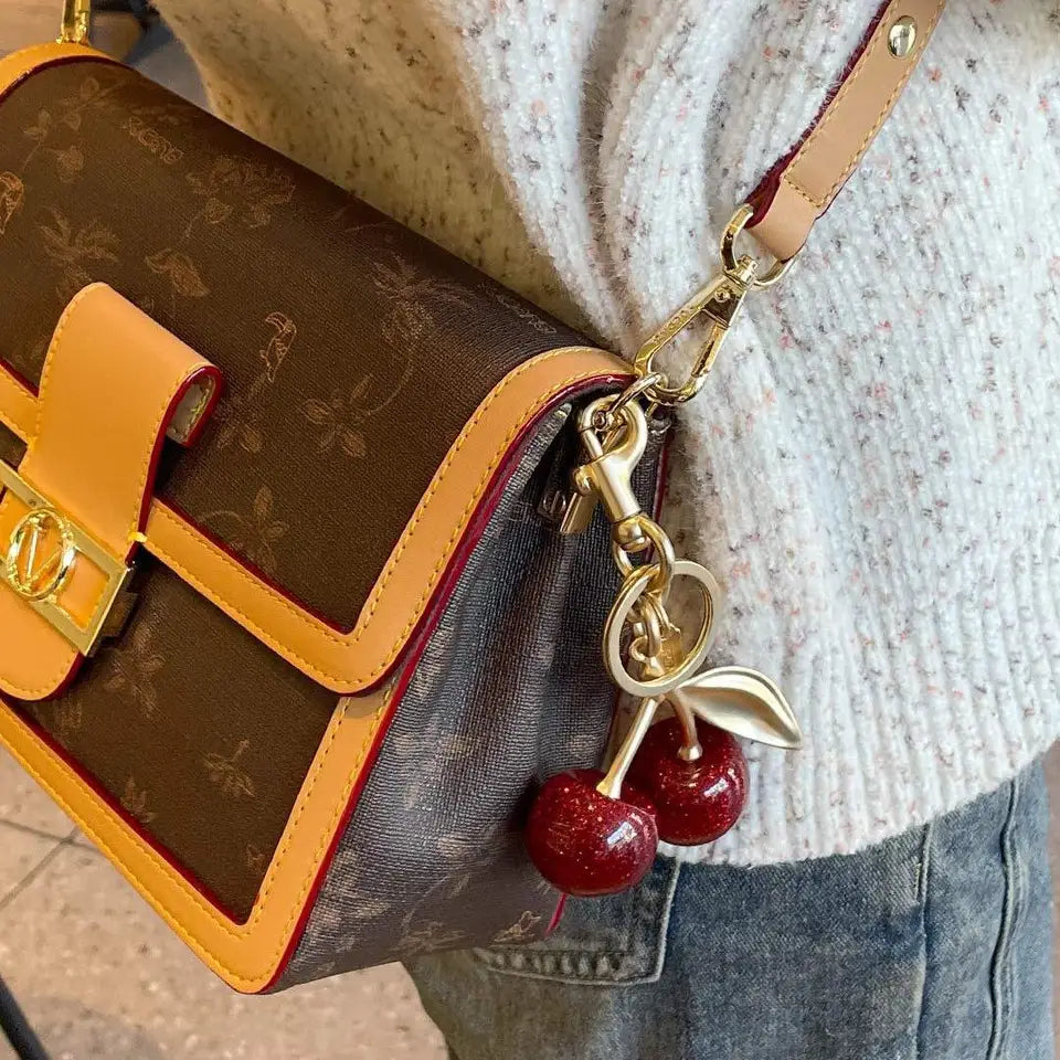 Cherry Bag Charm, Stylish Accessory for Handbags, Perfect Gift Idea, Unique Design, Enhance Your, Ideal for Daily Use
