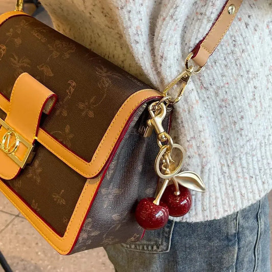 Cherry Bag Charm, Stylish Accessory for Handbags, Perfect Gift Idea, Unique Design, Enhance Your, Ideal for Daily Use