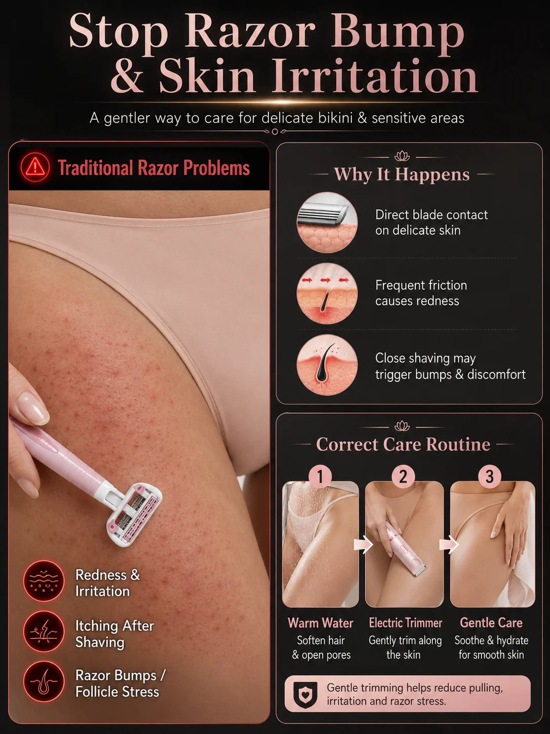 Women Electric Shaver Double Head Female Razor Body Hair Remover Epilator Leg Underarm Bikini Trimmer Rechargeable Portable