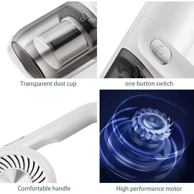 Household Mattress Vacuum Cleaner Electric Mite Removal Cordless Handheld Vacuum Uv Sterilization Bed Remover Mite Remover