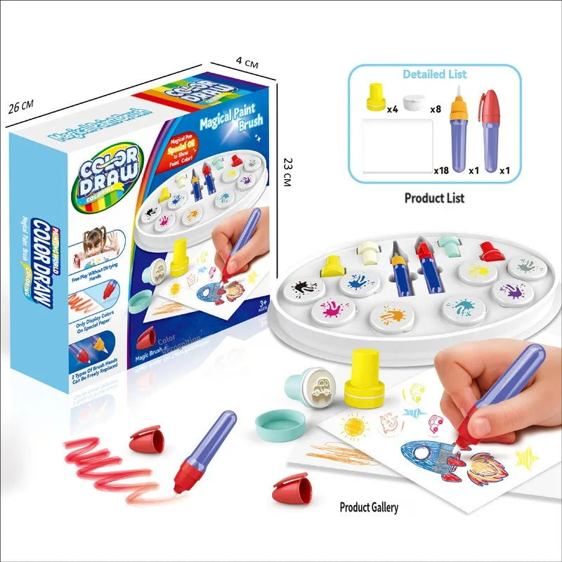 Phantom Magic Brush Children's Educational Display Color Drawing Graffiti Crow Seal Set Kids Early Learning Magical Drawing Toy