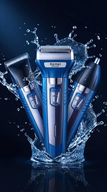 3-in-1 Electric Hair Clipper & Grooming Kit Professional rechargeable trimmer for beard, hair, and nose grooming with sharp precision blades and stylish design.
